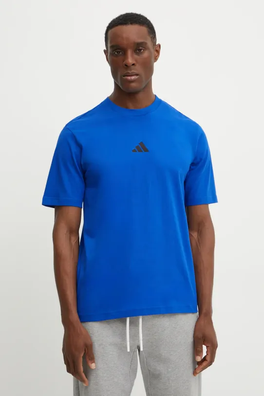 Bavlnené tričko adidas Essential modrá JF1094