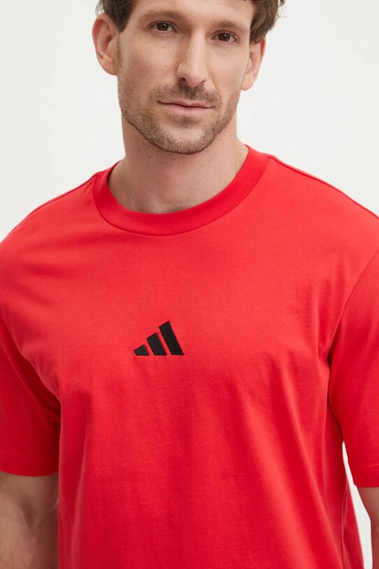 Хлопковая футболка adidas Essential красный JF1095