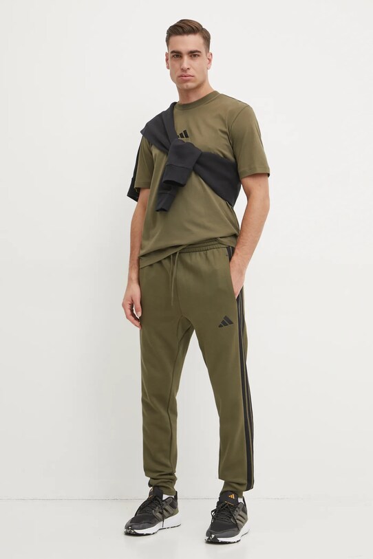 Бавовняна футболка adidas Essential JF1097 зелений SS25
