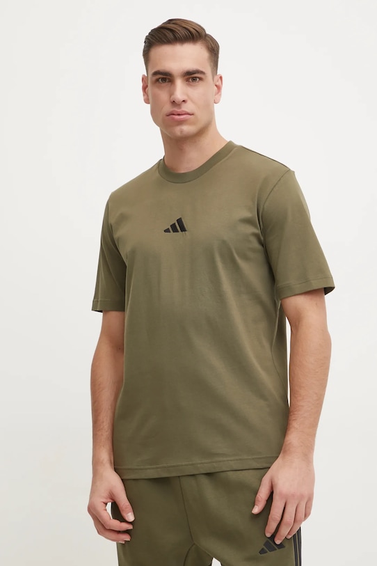 Odzież adidas t-shirt bawełniany Essential JF1097 zielony