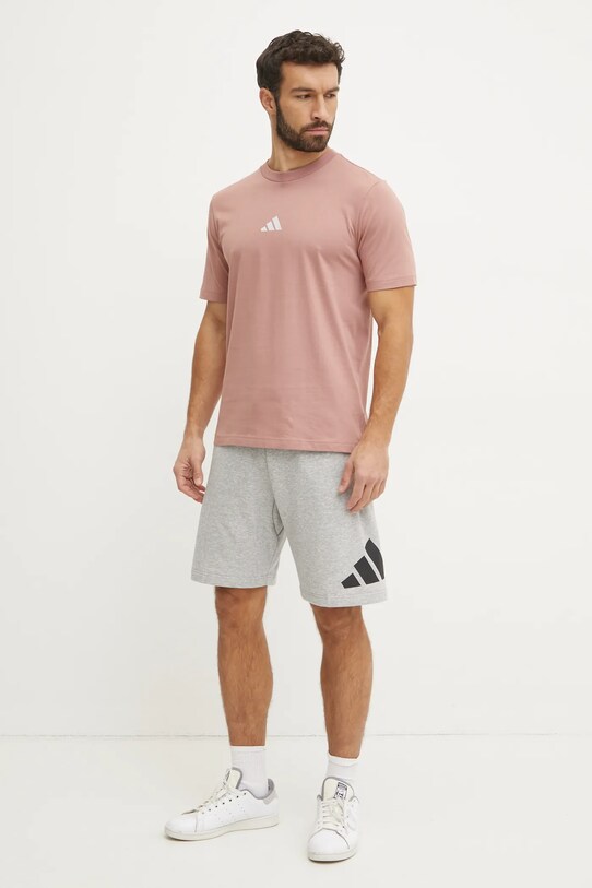 Хлопковая футболка adidas Essential JF1099 розовый SS25
