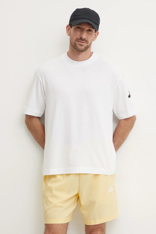 Хлопковая футболка adidas Essentials белый JC9296