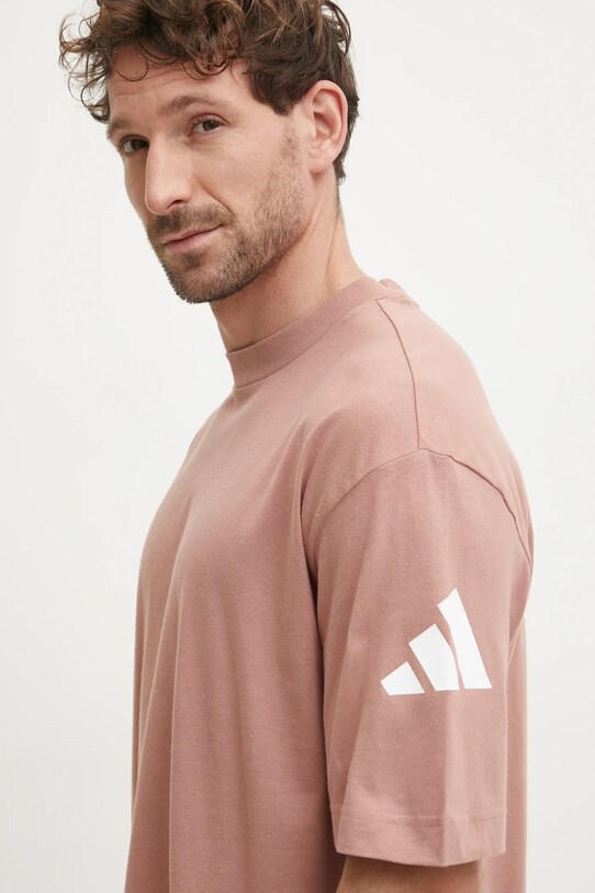 Bavlněné tričko adidas Essentials oranžová JF3620