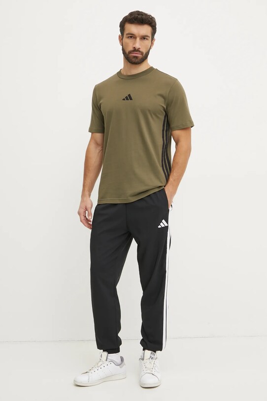 Бавовняна футболка adidas Essentials JE6391 зелений SS25