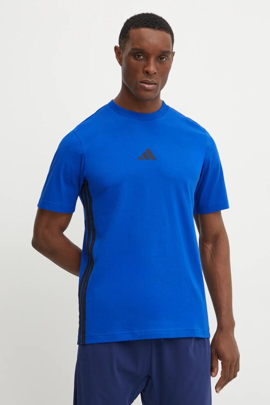 Хлопковая футболка adidas Essentials regular голубой JE6398