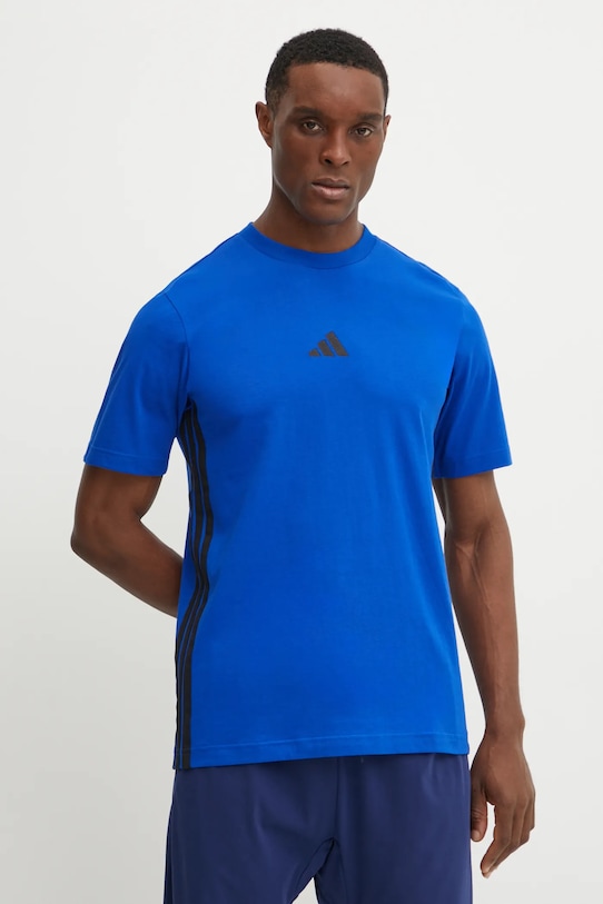 adidas t-shirt in cotone Essentials applique blu JE6398