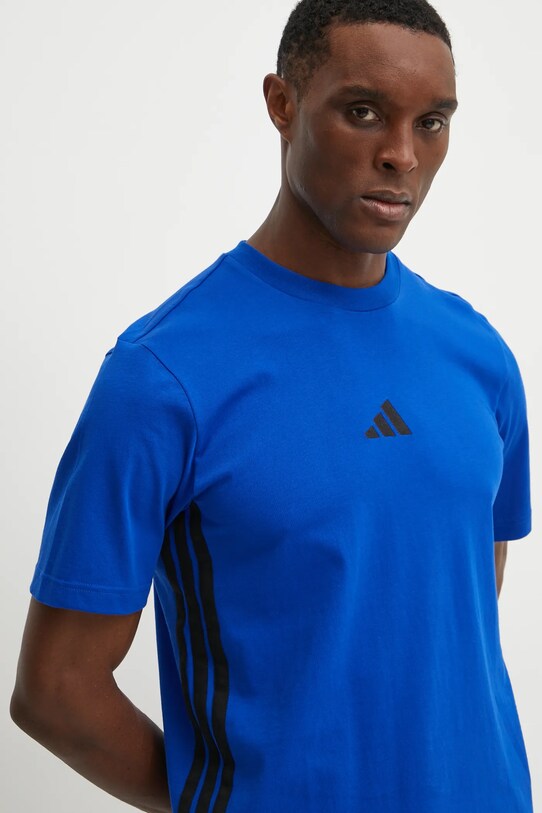 Хлопковая футболка adidas Essentials голубой JE6398