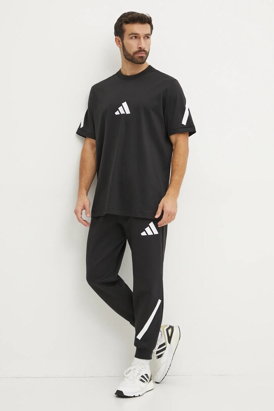 Бавовняна футболка adidas Z.N.E. JC7920 чорний SS25