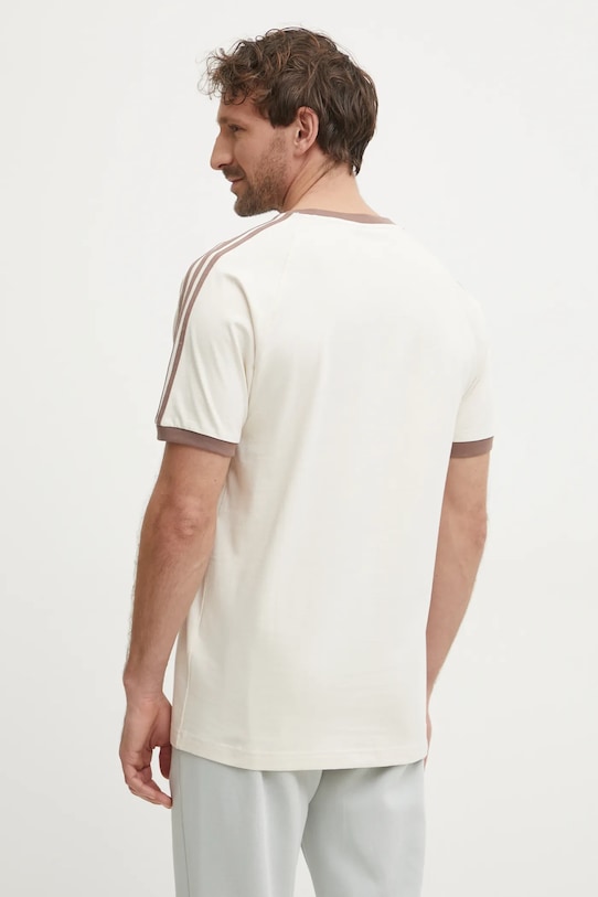 Oblečení Bavlněné tričko adidas Originals 3-Stripes JN7020 béžová