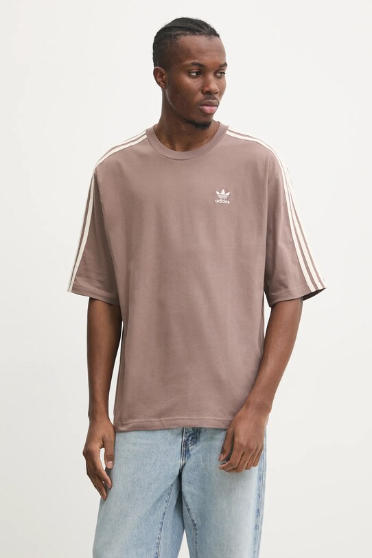 Хлопковая футболка adidas Originals Oversize tee relaxed бежевый JP1058