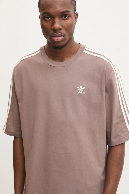 Хлопковая футболка adidas Originals Oversize tee бежевый JP1058