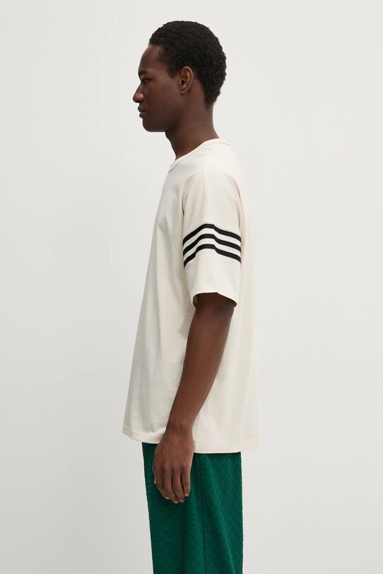 Βαμβακερό μπλουζάκι adidas Originals Neuclassics JC9933 μπεζ SS25