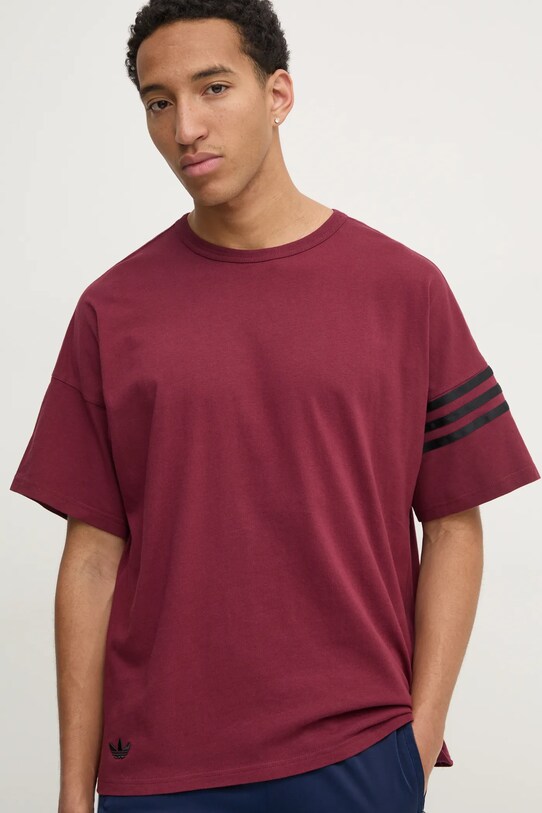 adidas Originals tricou din bumbac Neuclassics burgundia JC9934