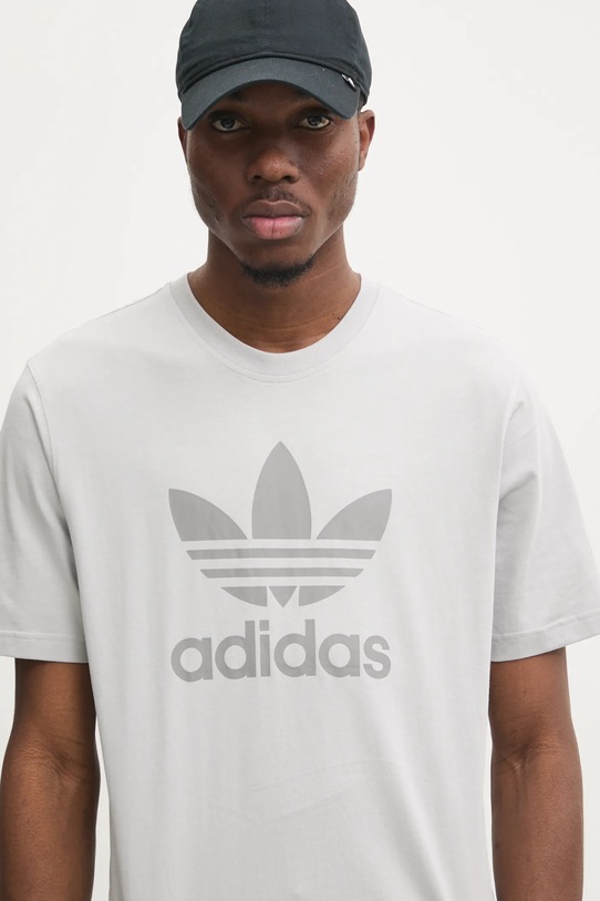 Бавовняна футболка adidas Originals TREFOIL T-SHIRT сірий JP2548