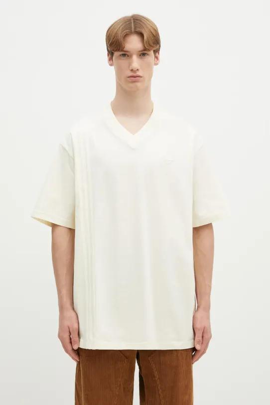 adidas Originals cotton t-shirt FRONT ST TEE applique beige JD0912