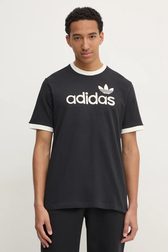 adidas Originals tricou din bumbac SIMPLE TEE print negru JC8372