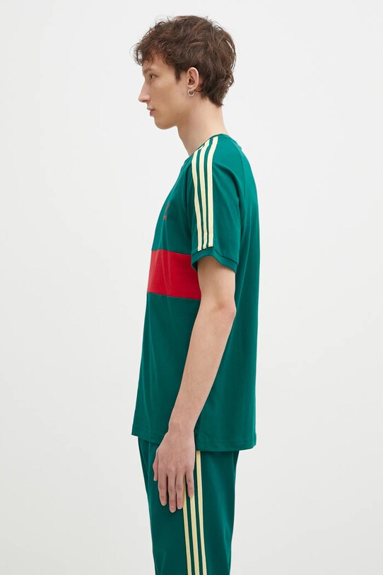 Хлопковая футболка adidas Originals 3S PANEL JD4277 зелёный SS25