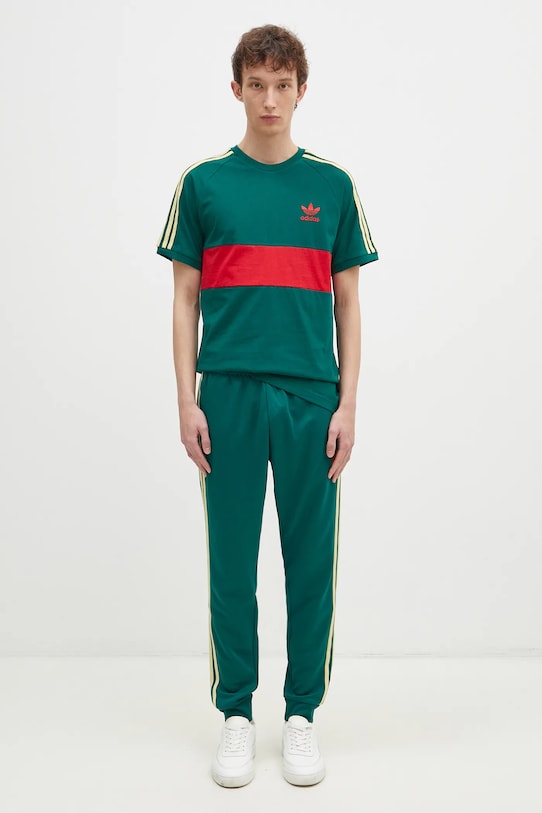 Хлопковая футболка adidas Originals 3S PANEL JD4277 зелёный