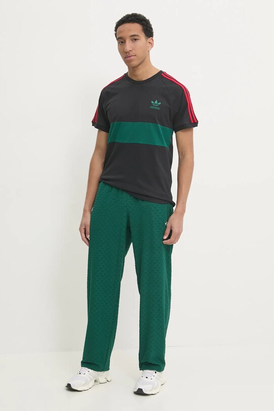 Бавовняна футболка adidas Originals 3S PANEL TEE JP1272 чорний SS25