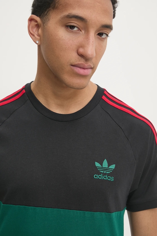 adidas Originals t-shirt bawełniany 3S PANEL TEE czarny JP1272