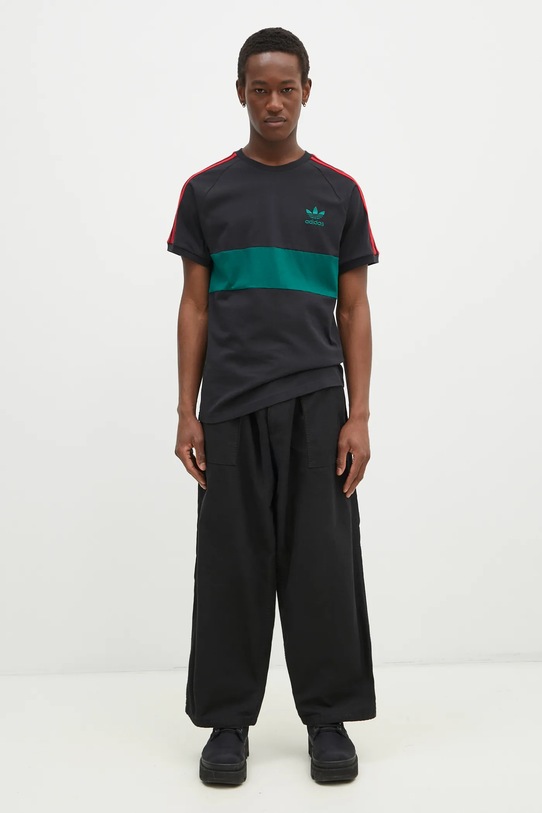 adidas Originals t-shirt in cotone 3S PANEL TEE JP1272 nero