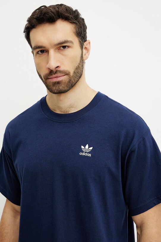 Памучна тениска adidas Originals Essential тъмносин JD0376