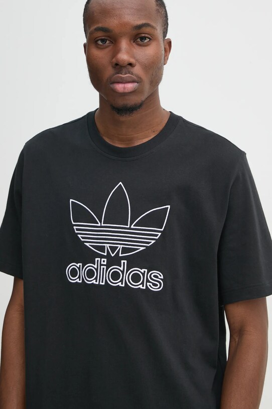 adidas Originals tricou din bumbac OUTL TREF TEE negru JP1088