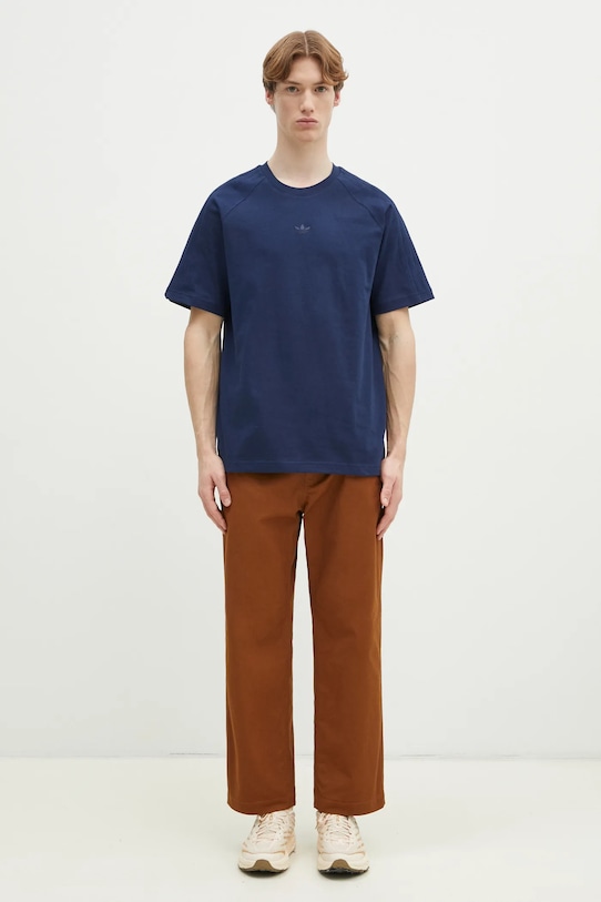 Бавовняна футболка adidas Originals Essential JD3279 темно-синій