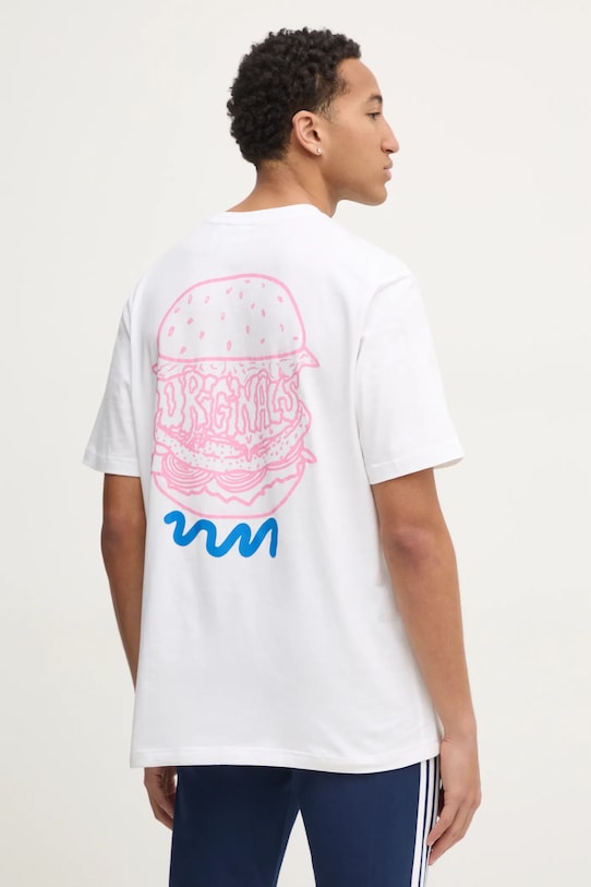 adidas Originals tricou din bumbac Q12 TS STREET B print bej JD0677