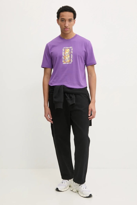 Хлопковая футболка adidas Originals Q12 TS STREET W JP4498 фиолетовой SS25