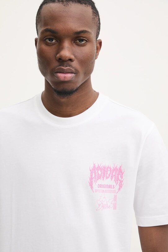 adidas Originals tricou din bumbac Q12 TS DEATH alb JD0665