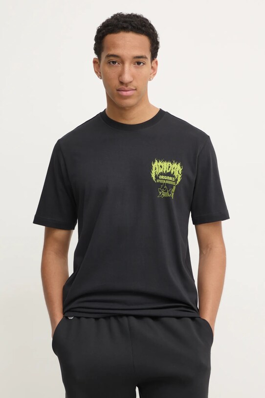 Одежда Хлопковая футболка adidas Originals Q12 TS DEATH JP2678 чёрный