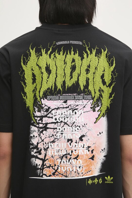 Βαμβακερό μπλουζάκι adidas Originals Q12 TS DEATH μαύρο JP2678