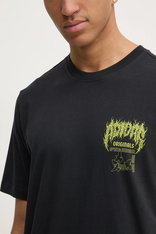 Хлопковая футболка adidas Originals Q12 TS DEATH JP2678 чёрный
