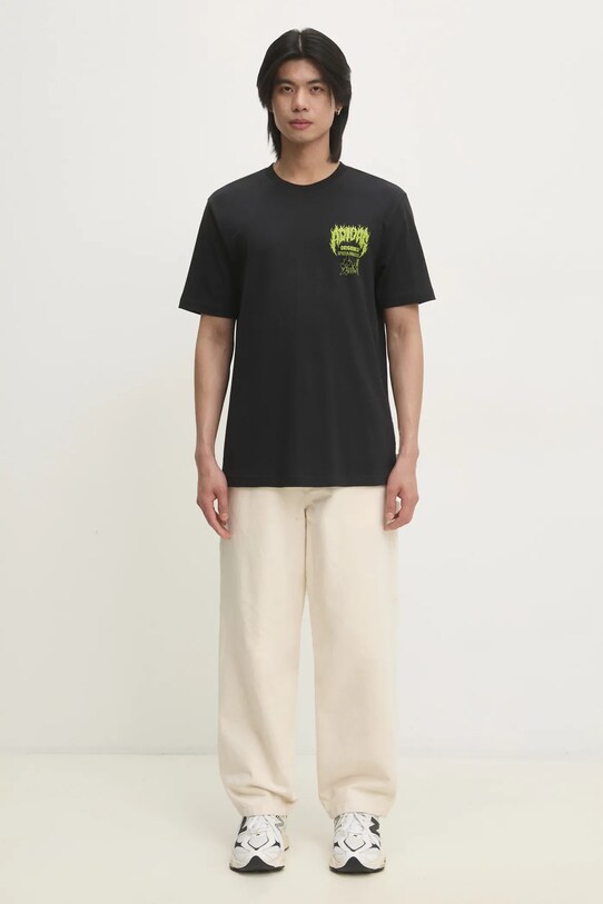 Βαμβακερό μπλουζάκι adidas Originals Q12 TS DEATH JP2678 μαύρο