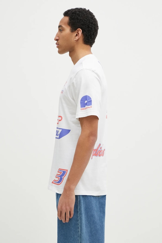 Памучна тениска adidas Originals Q12 TS SPONSOR JD0663 бял SS25