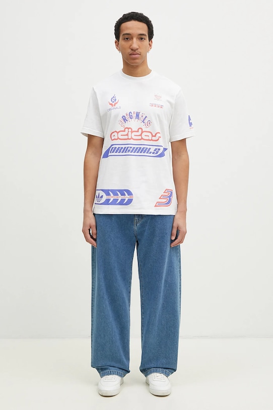 Памучна тениска adidas Originals Q12 TS SPONSOR JD0663 бял