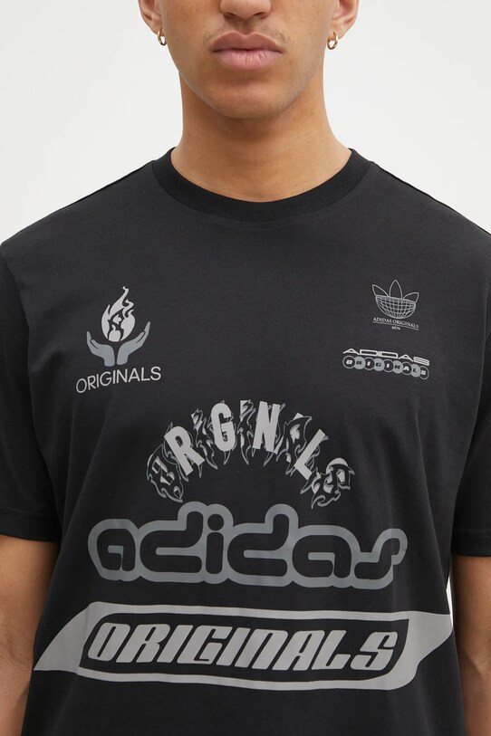 adidas Originals tricou din bumbac Q12 TS SPONSOR negru JP2676