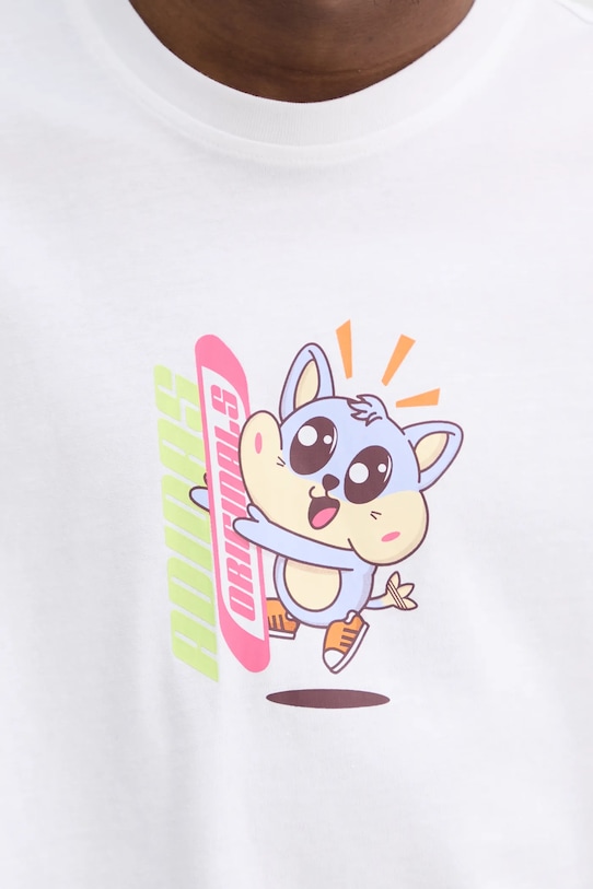 Bavlněné tričko adidas Originals Q12 TS KAWAII JD0661 béžová