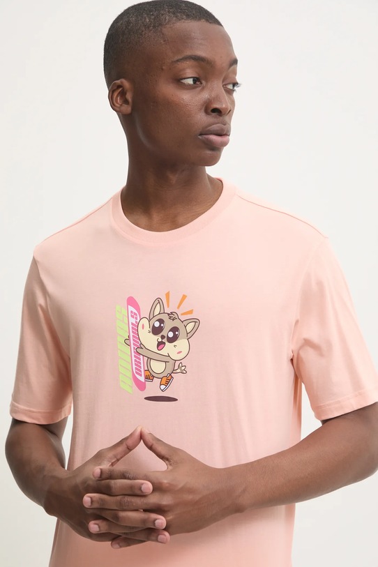 Bavlněné tričko adidas Originals Q12 TS KAWAII kulatý oranžová JP0194