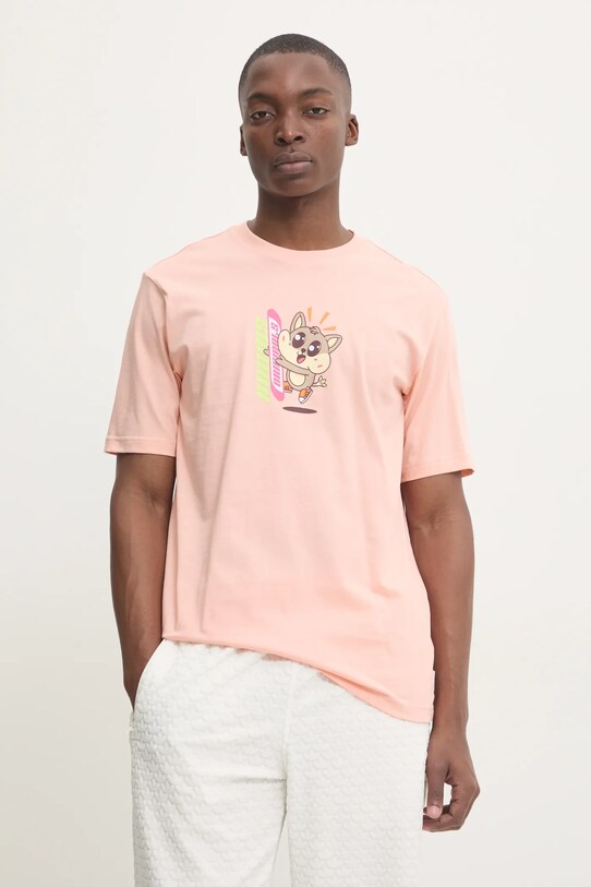 Бавовняна футболка adidas Originals Q12 TS KAWAII помаранчевий JP0194