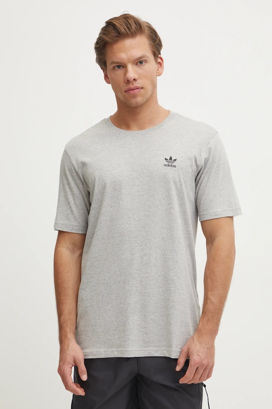Бавовняна футболка adidas Originals Trefoil regular сірий JC9988