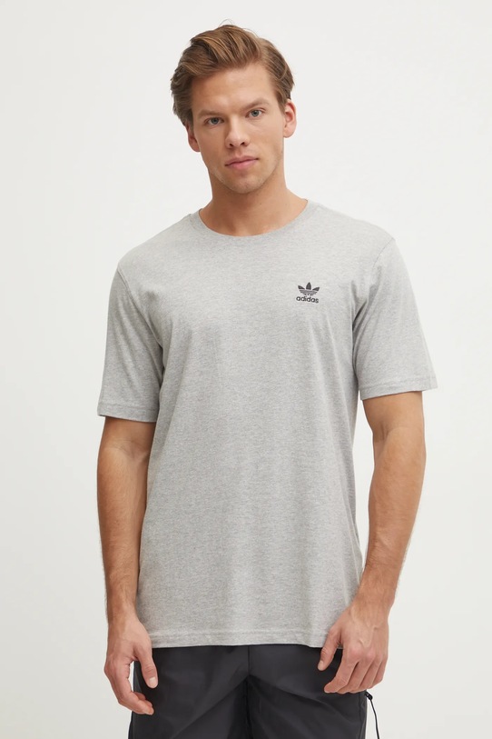 adidas Originals tricou din bumbac Trefoil melanj gri JC9988