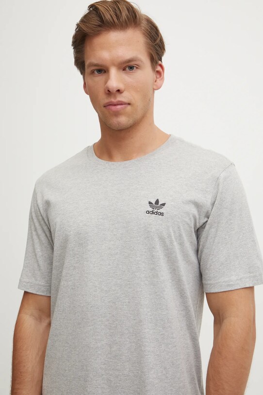Бавовняна футболка adidas Originals Trefoil сірий JC9988