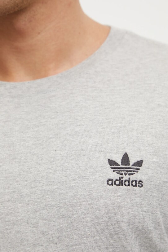 Бавовняна футболка adidas Originals Trefoil JC9988 сірий