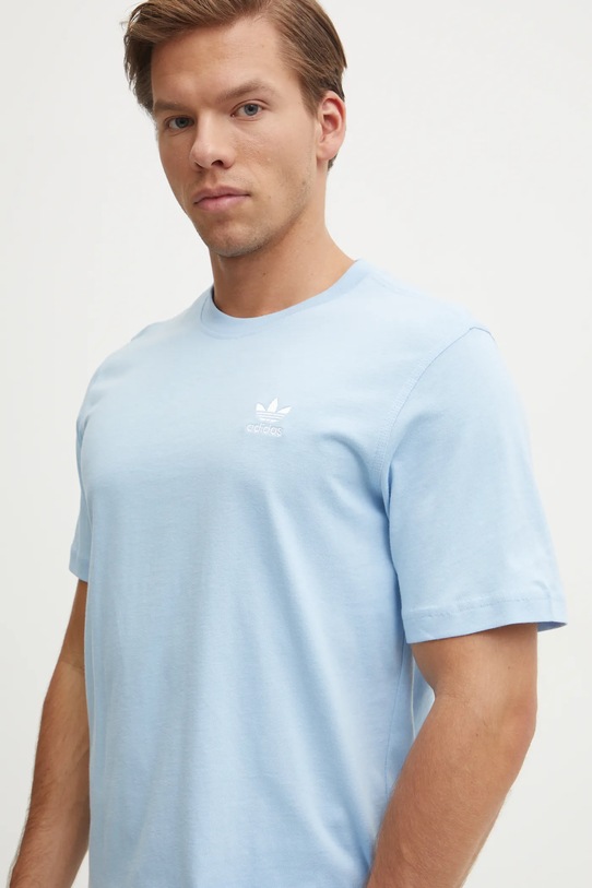 adidas Originals tricou din bumbac Trefoil albastru JN0236