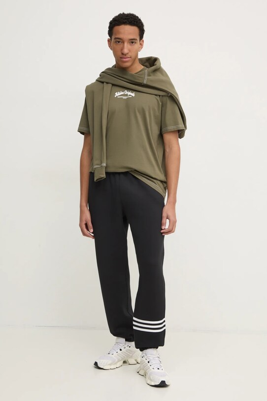 Бавовняна футболка adidas Originals Wabash JP4476 зелений SS25