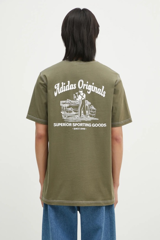 Ρούχα Βαμβακερό μπλουζάκι adidas Originals Wabash JP4476 πράσινο