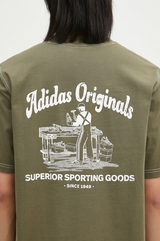 Βαμβακερό μπλουζάκι adidas Originals Wabash πράσινο JP4476