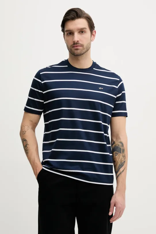 Paul&Shark t-shirt in cotone regolare blu navy 25411018